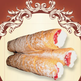 Rurki z mascarpone i maliną